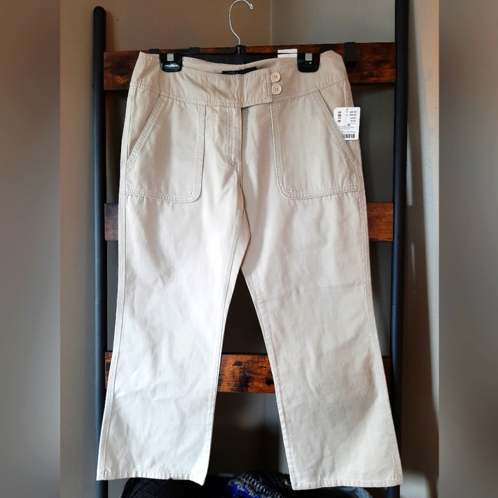 Womens cotton pants in highwater cut/ petites by Lindex  in beige